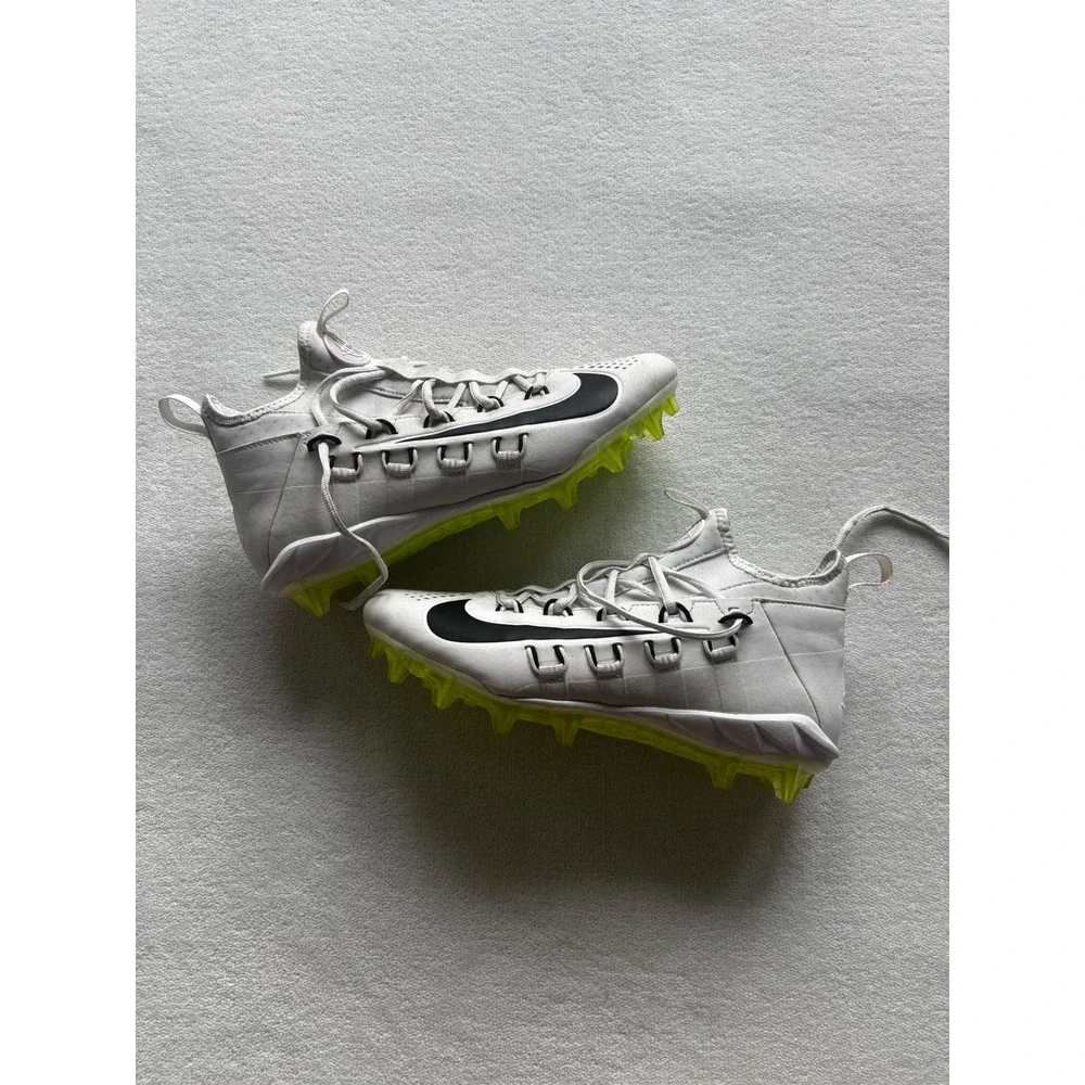 Nike Alpha Huarache 6 Elite LAX White Lacrosse Cleats Size 9.5 (880409-107)